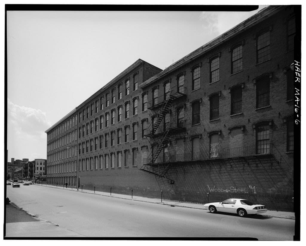Mills 6 and 7, and the connector between them, from Bridge Street.