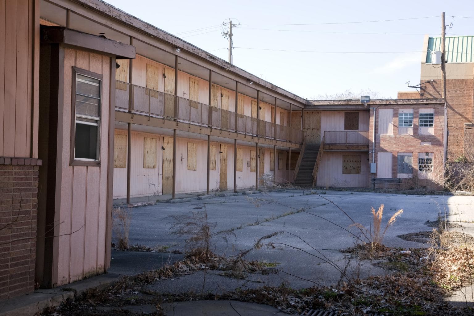 The A. G. Gaston Motel in Birmingham, photographed in 2010. The Library's note says King stayed here.