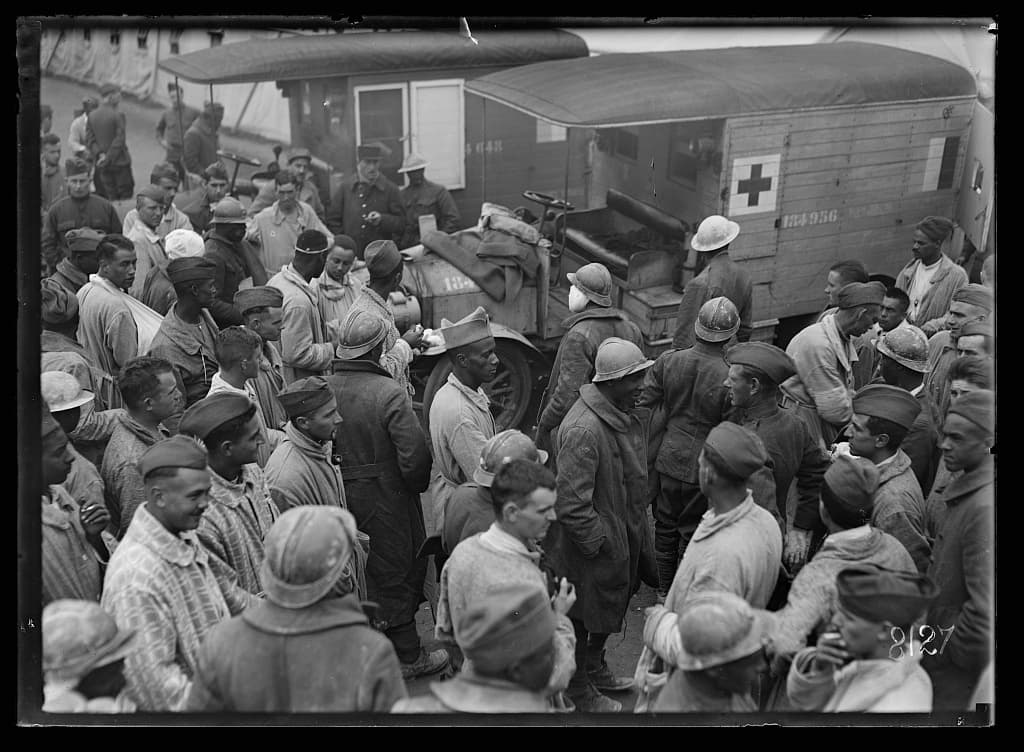 A busy day at the same hospital. The record does not name these men, and none of them is Stowers.