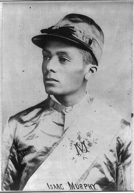 Isaac Murphy in jockey uniform, about 1895, the year before he died.