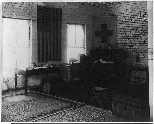 Clara Barton's headquarters at Johnstown, 1889. The record does not say she is in the photograph.