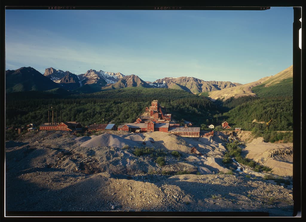 Panorama east across what is left of the Kennecott camp.