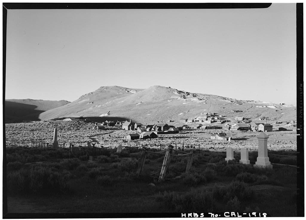 The town and its mines, seen from the Bodie cemetery.