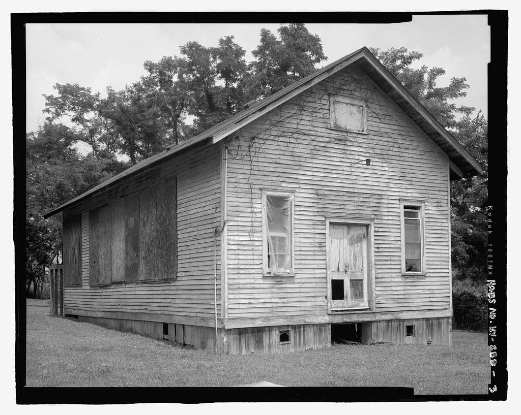 The Cadentown school, boarded up, photographed for the survey in July 2004.