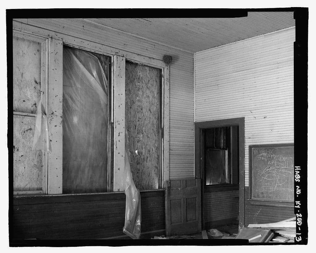 Inside the one-room classroom, 2004.