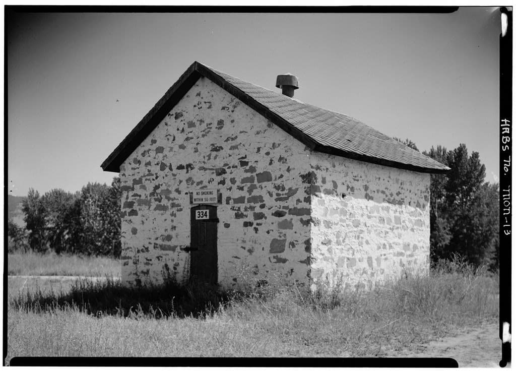 The stone powder magazine at Fort Missoula, built 1878, surveyed in 1965. They left from this post.