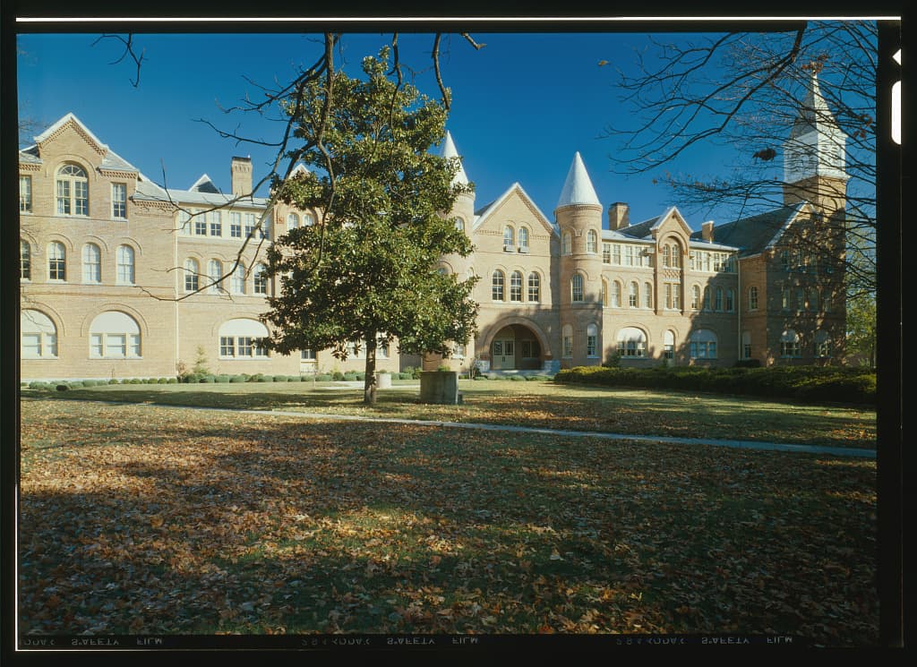 The same building in colour, on what is now the Northeastern State University campus.