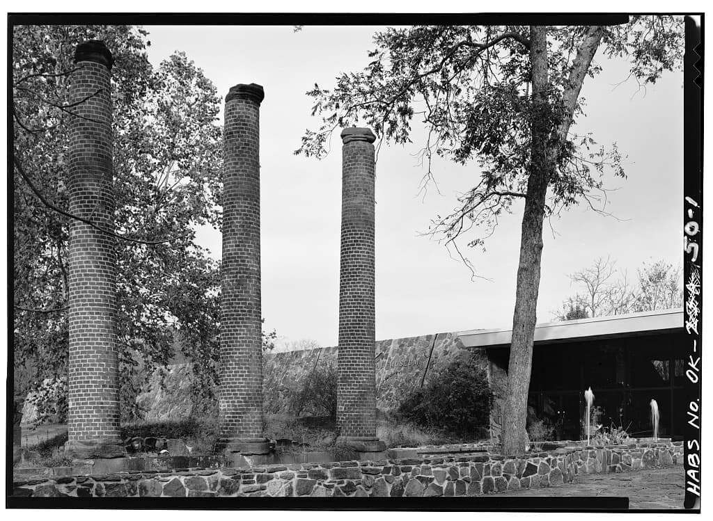 The porch columns of the first seminary at Park Hill, still standing where it burned in 1887.