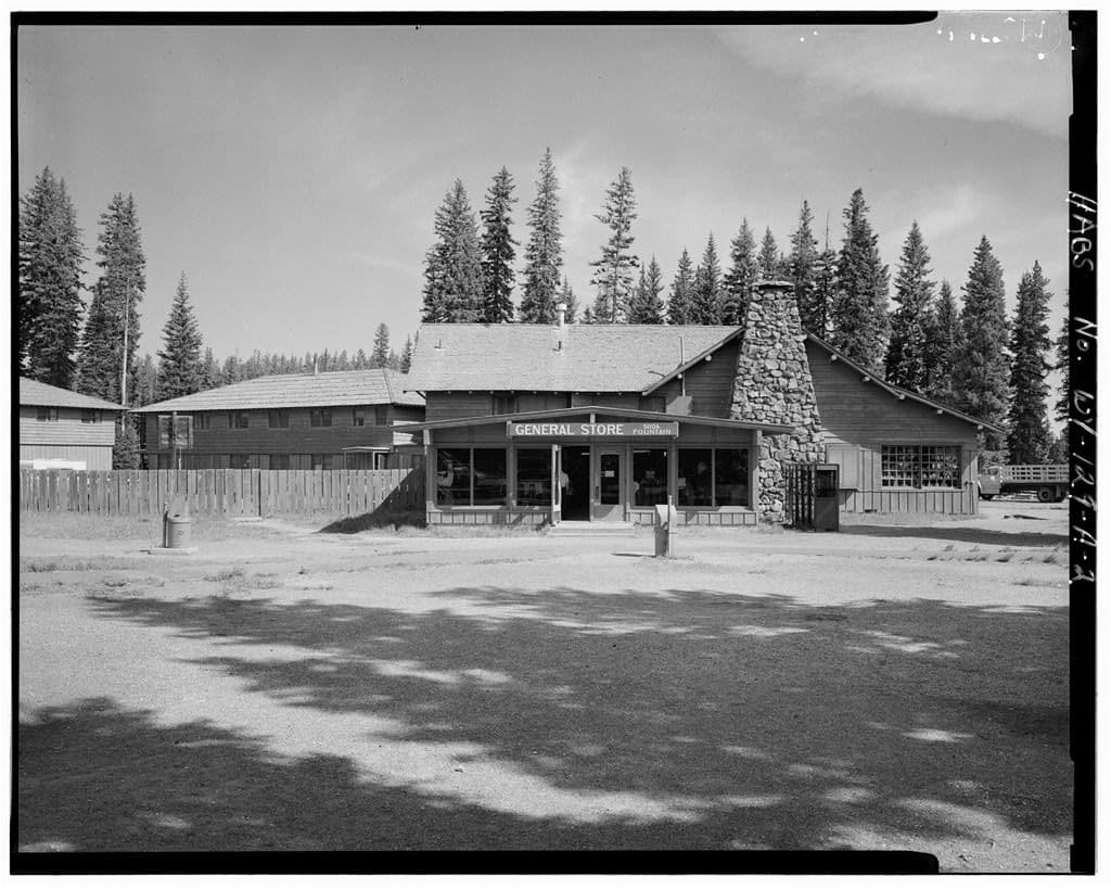 The south elevation, the staff dormitory at left.