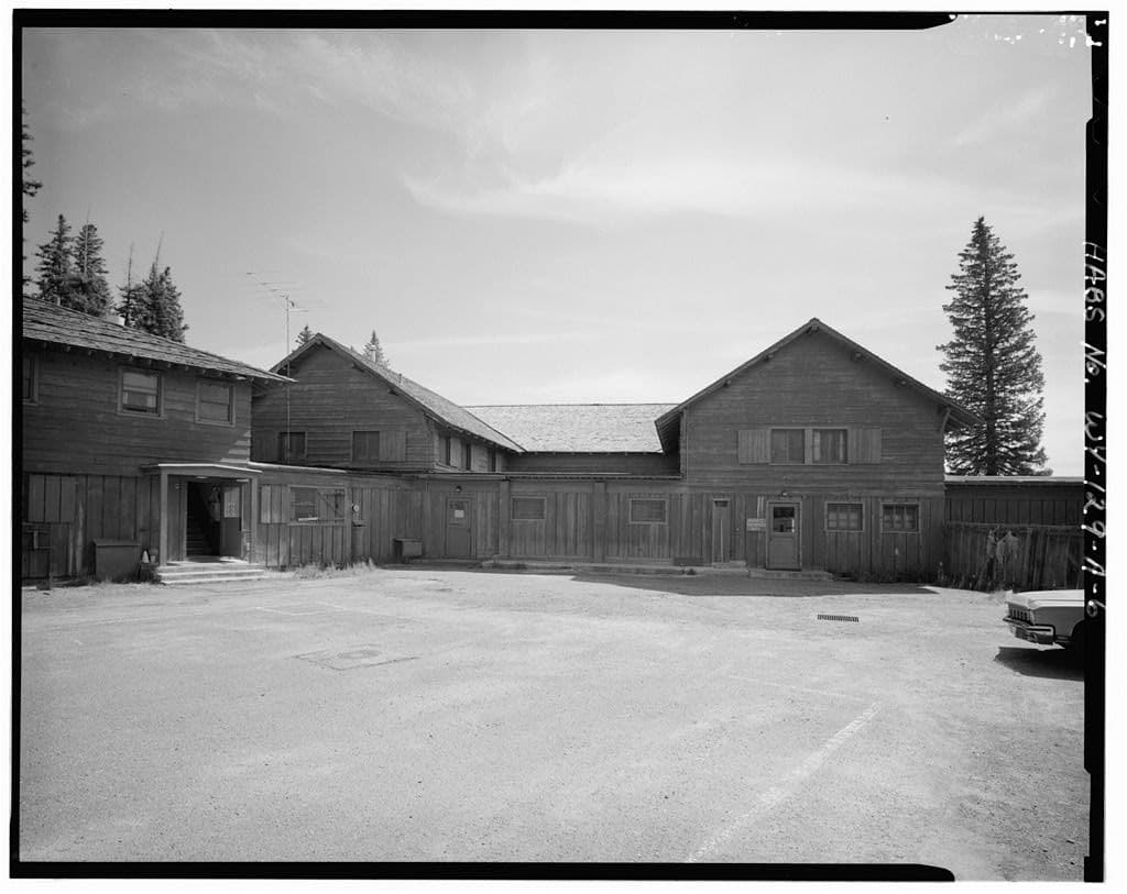 The back of the store, the service side away from the lake.