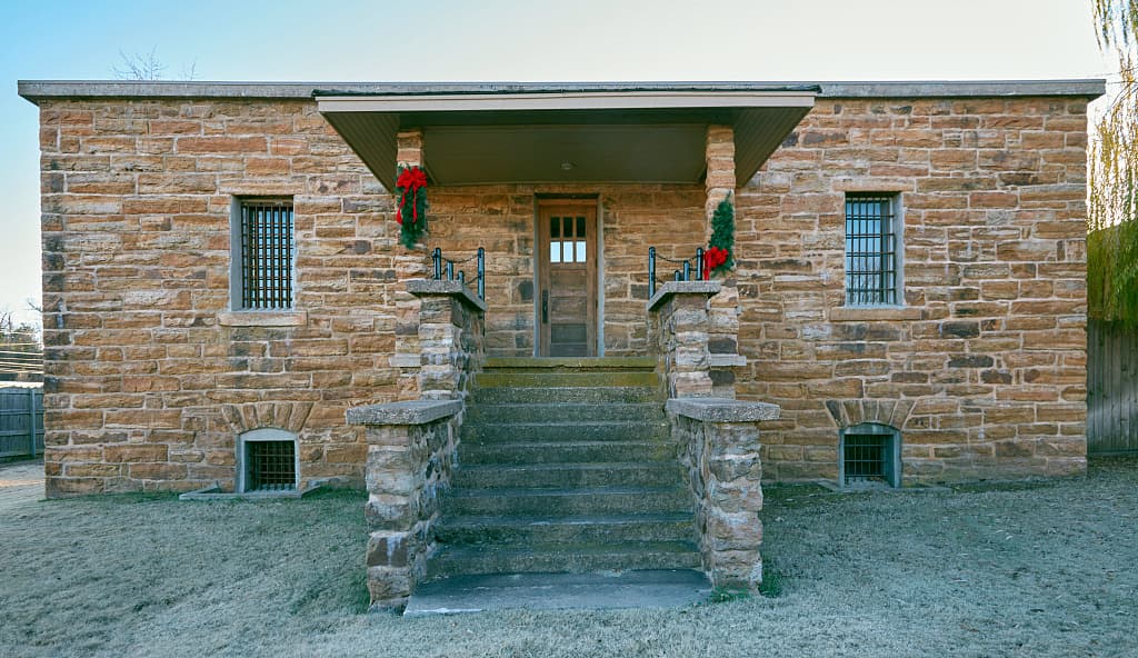 The old Cherokee National Prison at Tahlequah, capital of the Cherokee Nation.