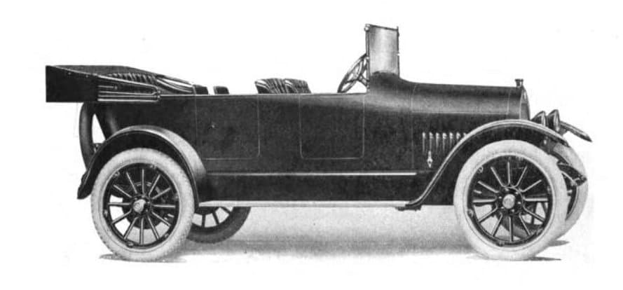 A Jeffery Model 462 seven-passenger touring car, from a 1916 automobile year book.