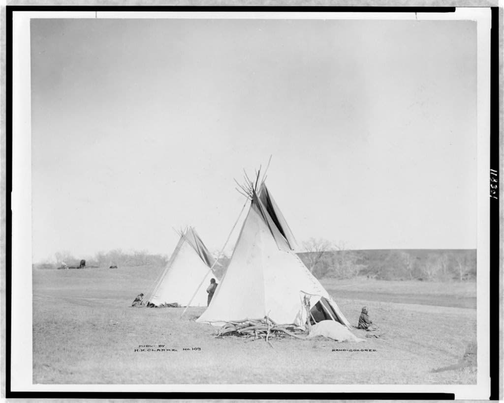 A Pawnee camp on the ranch. The Library notes some of these views were probably staged.