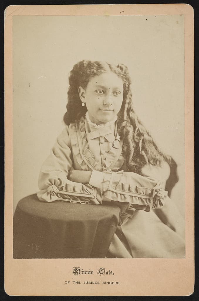 Minnie Tate of the Jubilee Singers, about 1872.