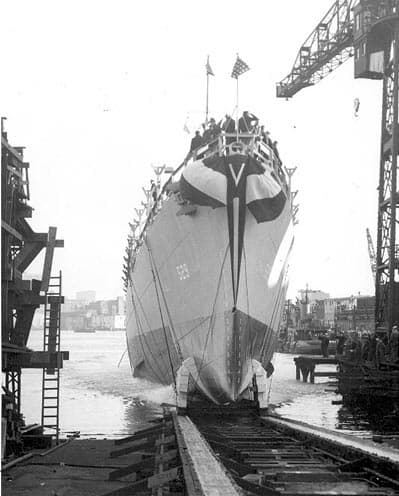The launching of the destroyer escort Mason, 17 November 1943.