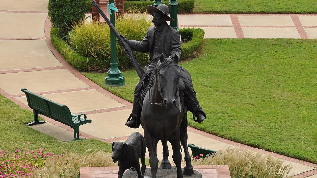 The bronze of Bass Reeves in Ross Pendergraft Park, Fort Smith, Arkansas.