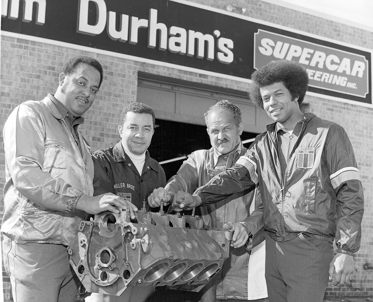 Malcolm Durham, Leonard W. Miller, Wendell Scott and Ronald Hines, left to right, about 1970.