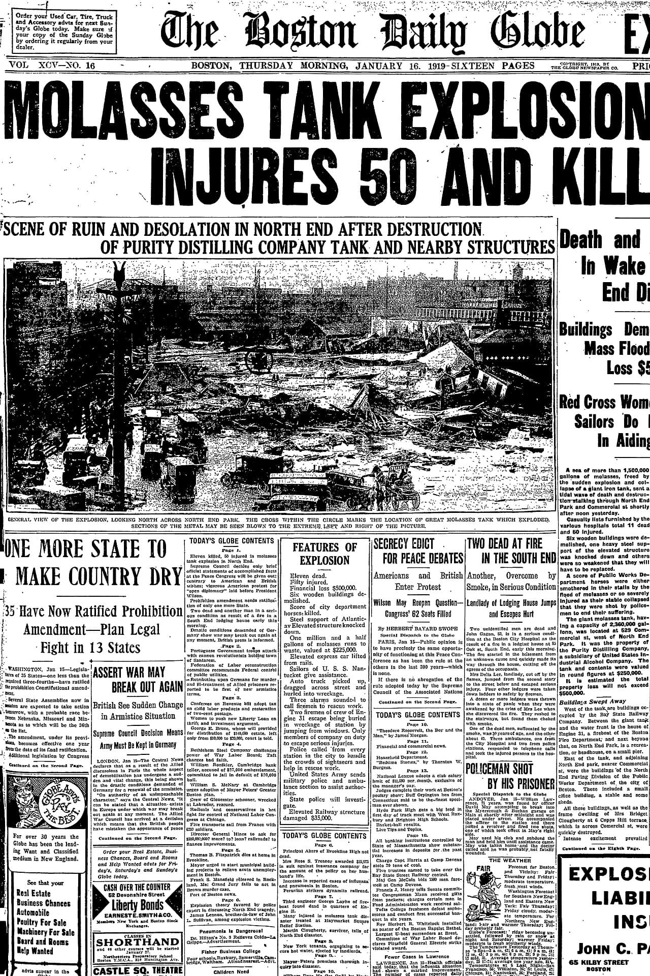 The Boston Daily Globe the next morning. The count in the headline was low, as first counts are.
