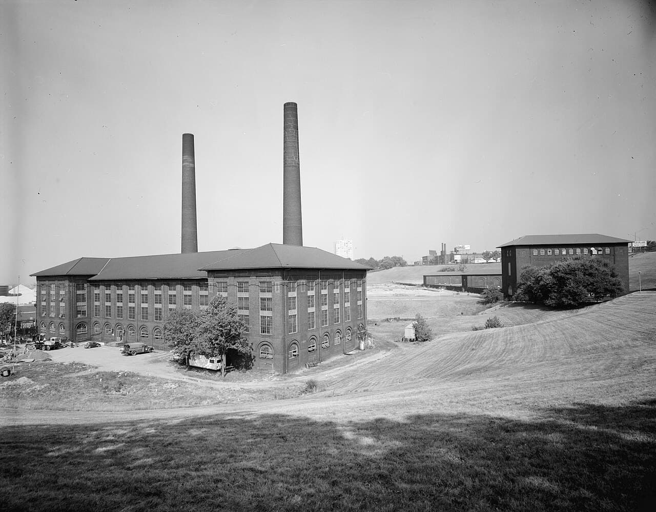 The Division Avenue filtration plant and pumping station, photographed in 1978. Renamed for him in 1991.