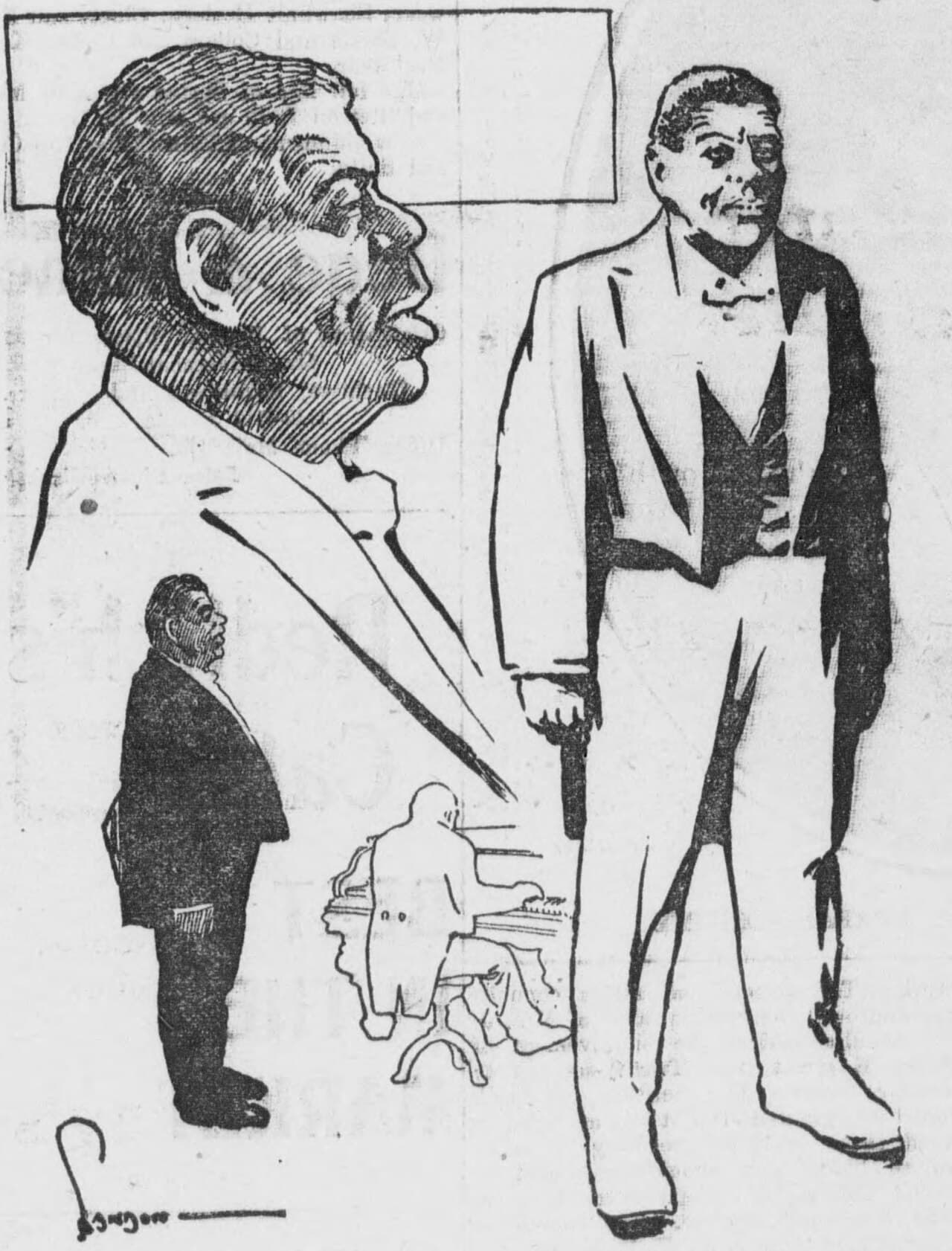 Three drawings of Wiggins made in 1904, four years before he died.